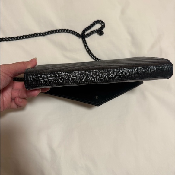 Yves Saint Laurent Black Chevron Clutch - Picture 5 of 6